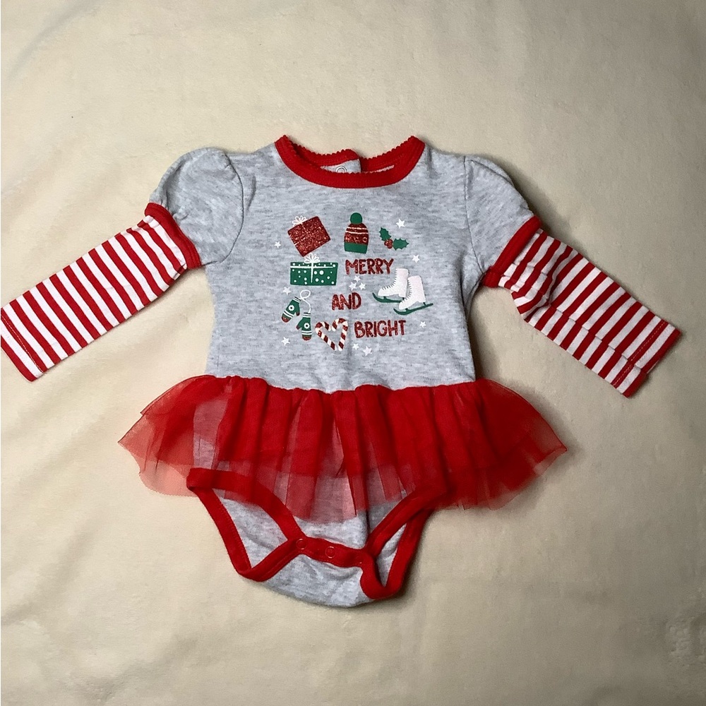 Merry and Bright Christmas Outfit 6 Months to 9 Month 6-9M 6M to 9M